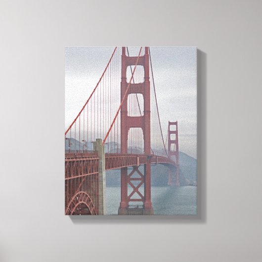 Toile Pont de porte d'or dans la brume. (Recto)