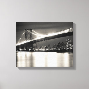 Toile Pont de Williamsburg à New York City la nuit
