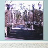 Toile Pont d'hiver avec lanternes (Insitu (Plancher de Bois))