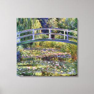 Toile Pont japonais et étang à lys d'eau