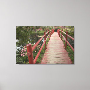 Toile Pont rouge sur l'étang, Magnolia Plantation,