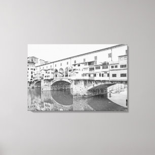 Toile Ponte Vecchio noir et blanc