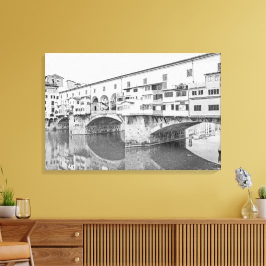 Toile Ponte Vecchio noir et blanc (Insitu(Salon))