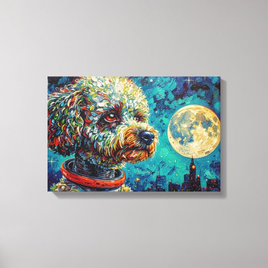 TOILE POODLE DANS L'ESPACE-2 (Recto)