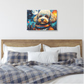 TOILE POODLE DANS L'ESPACE-4 (Insitu(Chambre))