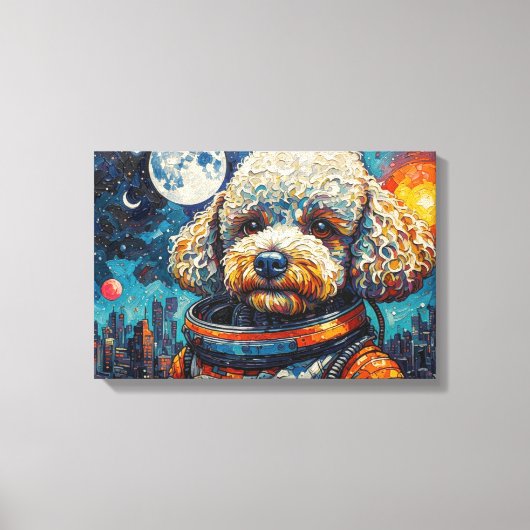 TOILE POODLE DANS L'ESPACE-4 (Recto)