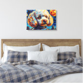 TOILE POODLE DANS L'ESPACE-7 (Insitu(Chambre))