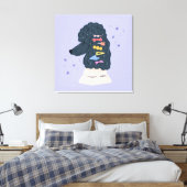 Toile Poodle mignon avec Clips arc-en-ciel (Insitu(Chambre))