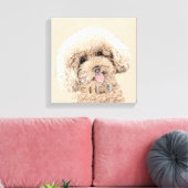 Toile Poodle Miniature Toy Apricot Crème Chien Brown Art (Insitu(Salon))