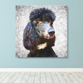 Toile Poodle noir de collier diamant (Insitu (Plancher de Bois))