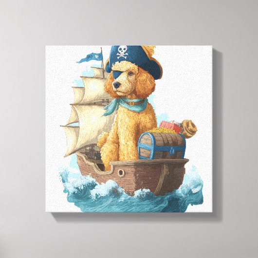 Toile Poodle Pirate � Drôle de chien de mer (Recto)