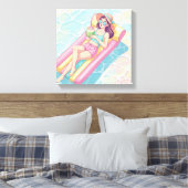 Toile Pool Day Relaxing Girl (Insitu(Chambre))