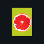 Toile Pop art agrumes pink pamplemousse original<br><div class="desc">Une jolie tranche de pamplemousse rose très colorée d'un tableau original de l'artiste Sacha Grossel. Ce grand agrumes de style pop art est rose et très lumineux et coloré contre un arrière - plan personnalisable couleur vert citron. Excentrique et original.</div>