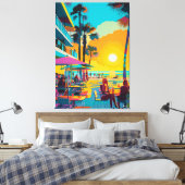 Toile Pop Art Beachfront Café au Sunset (Insitu(Chambre))