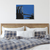 Toile Pop Art Black & Blue Brooklyn Bridge (Insitu(Chambre))