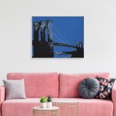 Toile Pop Art Black & Blue Brooklyn Bridge (Insitu(Salon))