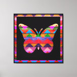 Toile Pop Art Butterfly Chevron Motif sur bois<br><div class="desc">Pop Art Butterfly Chevron Motif sur le bois. Le design est disponible sur d'autres produits.</div>