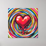 Toile Pop Art coloré 'Melting Heart'<br><div class="desc">Art pop coloré 'Melting Heart' sur Whirlpool / Arrière - plan Vortex</div>