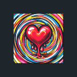 Toile Pop Art coloré 'Melting Heart'<br><div class="desc">Art pop coloré 'Melting Heart' sur Whirlpool / Arrière - plan Vortex</div>