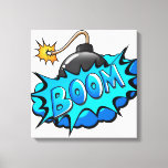 Toile Pop Art Comic Style Bomb Boom!<br><div class="desc">Cette bande dessinée rétro Boom! est parfaite pour tout collectionneur de super héros ou fan boy. Les graphismes brillants ont des lignes dures et des couleurs audacieuses.</div>