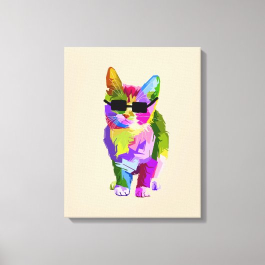 Toile Pop Art cool chat kitty art (Recto)