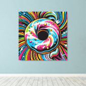 Toile Pop Art Donut (Insitu (Plancher de Bois))