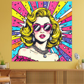 Toile Pop Art Explosion - Retro Glam Comic (Insitu(Salon))