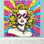 Toile Pop Art Explosion - Retro Glam Comic (Insitu (Plancher de Bois))