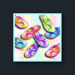 Toile Pop Art FLIP FLOTS Galerie Wrapper Canvas<br><div class="desc">FLIP FLOPS in a Pop Art Style Graphisme on a Gallery Wrapped Canvas - Prêt à accrocher,  pas besoin de cadre! Parfait pour une maison de plage ou un décor sur le thème de l'océan. Choisissez la couleur de votre arrière - plan et choisissez votre taille !</div>