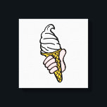Toile Pop Art Ice Cream Cone ou Cornet<br><div class="desc">Image de style pop art géant. Cône crème glacée dans un style graphique Pop Art contre un arrière - plan blanc.</div>