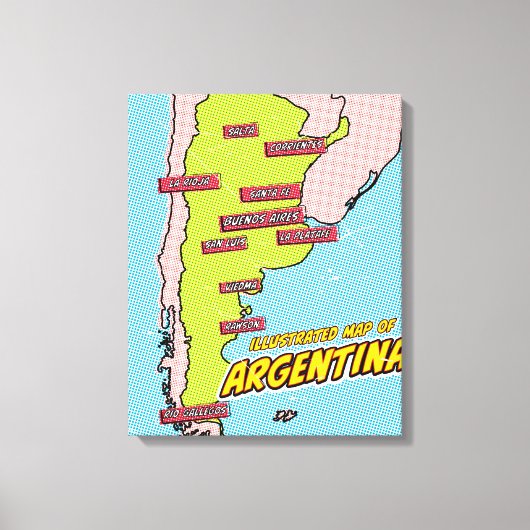 Toile Pop Art Illustré Argentine (Recto)