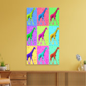 Toile Pop Art Popart Walking Giraffe multicolore (Insitu(Salon))