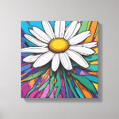 Toile Pop Art Psychedelic Daisy (Recto)