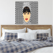 Toile Pop Art Retro Vintage Girl Custom Wall Prints (Insitu(Chambre))