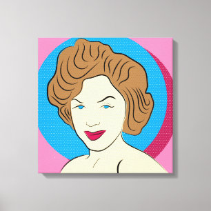 TOILE POP ART RETRO WOMAN STRETCHÉ CANVAS ART IMPRIMER