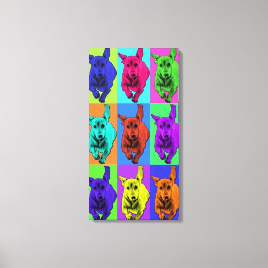 Toile Pop Art Running Dachshund Oars Flapping (Recto)
