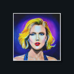 Toile Pop Art Scarlett Johansson Portrait<br><div class="desc">Portrait de Scarlett Johansson en style Pop Art. Le tableau original a été réalisé en acrylique sur toile 20x20.</div>