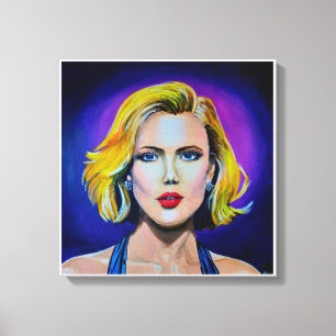 Toile Pop Art Scarlett Johansson Portrait