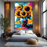 Toile Pop Art Vision des tournesols<br><div class="desc">Cette transformation pop art de "Sunflowers" apporte une énergie fraîche et dynamique au chef-d'oeuvre floral emblématique. Les couleurs audacieuses, les coups de pinceau dynamiques et les motifs expressifs mettent en valeur la beauté et la vitalité des tournesols, mêlant charme classique et esprit pop art contemporain. Parfait pour les amateurs d'art...</div>
