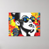 Toile Pop art woman with sunglasses (Recto)