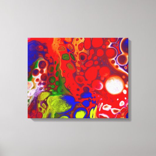 Toile Pop couleur | Rouge Bleu Fluide Art (Recto)