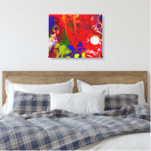 Toile Pop couleur | Rouge Bleu Fluide Art (Insitu(Chambre))