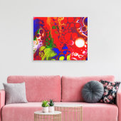 Toile Pop couleur | Rouge Bleu Fluide Art (Insitu(Salon))