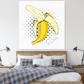 Toile Popart Peeling Fruit banane sur les points demi-te (Insitu(Chambre))