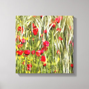 Toile Poppies de maïs rouge Art réaliste