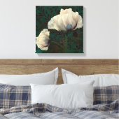 Toile Poppies en Verdigris crème fleurs de pavot vert (Insitu(Chambre))