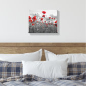 Toile Poppies Noir, Blanc et Rouge (Insitu(Chambre))