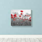 Toile Poppies Noir, Blanc et Rouge (Insitu (Plancher de Bois))