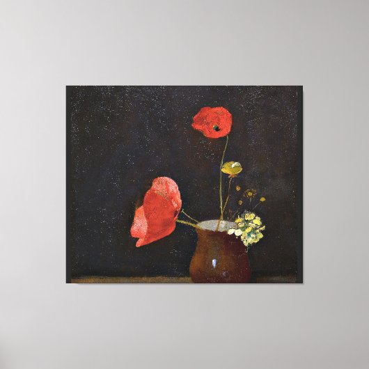 Toile Poppies, peinture florale d'Odilon Redon (Recto)