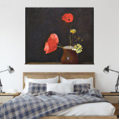 Toile Poppies, peinture florale d'Odilon Redon (Insitu(Chambre))